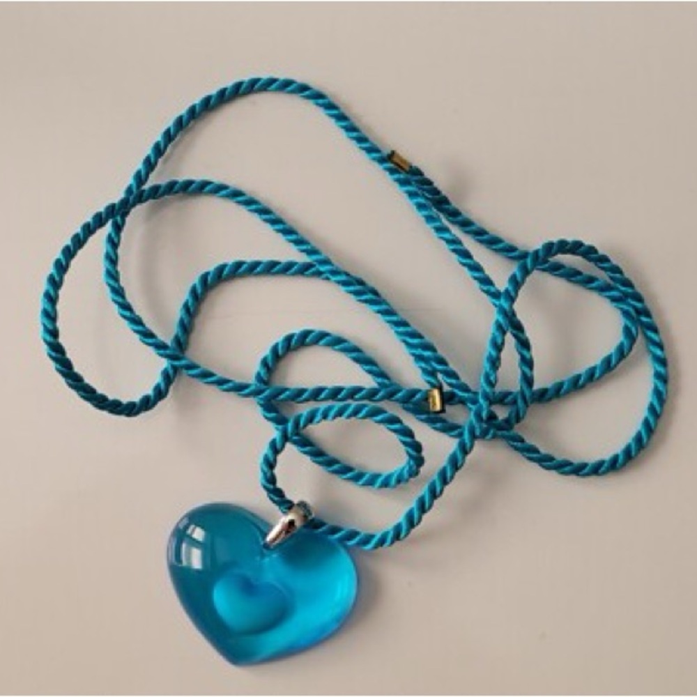 Lalique Sky Blue Heart Pendant